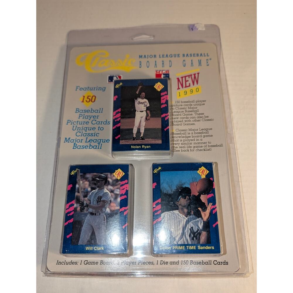 1990 Classic Baseball Card Sealed MLB Board Game & Complete Blue Set (150 Cards)